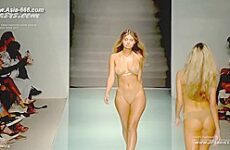 blonde model lingerie show