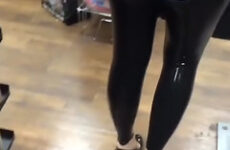 Lycaena walking around in latex leggings and high heels
